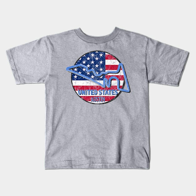 United States Austin Track Kids T-Shirt by Worldengine